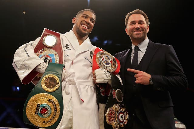 Anthony Joshua and Eddie Hearn are on the lookout for the next opponent