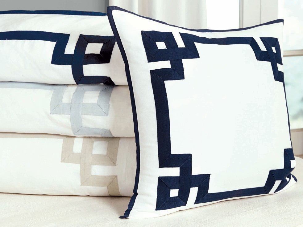 Suzanne Kasler Greek Key Euro Shams (£42, ballarddesigns.com)