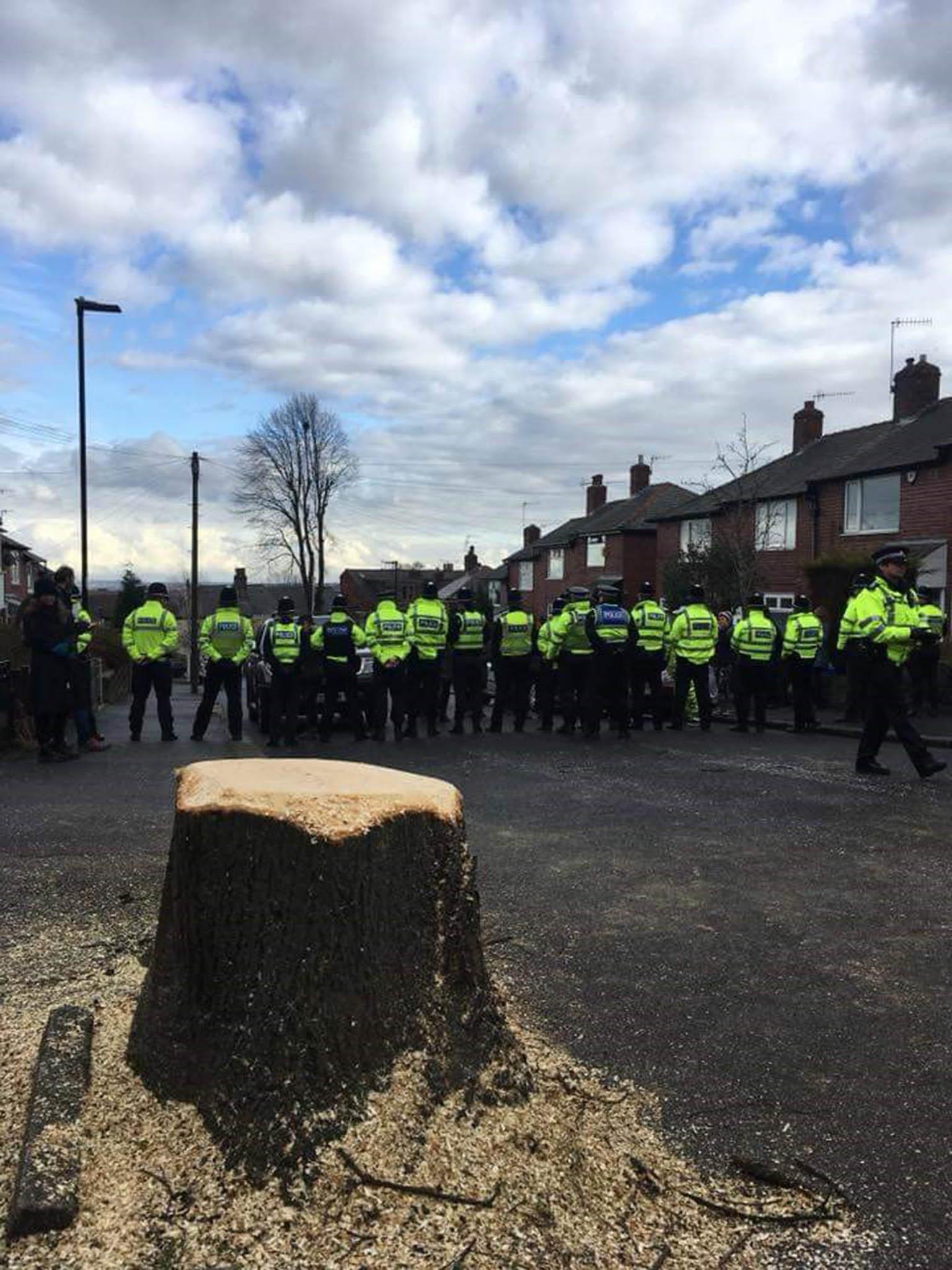 &#13;
At a picket last month, a specialist police protest removal unit turned up &#13;