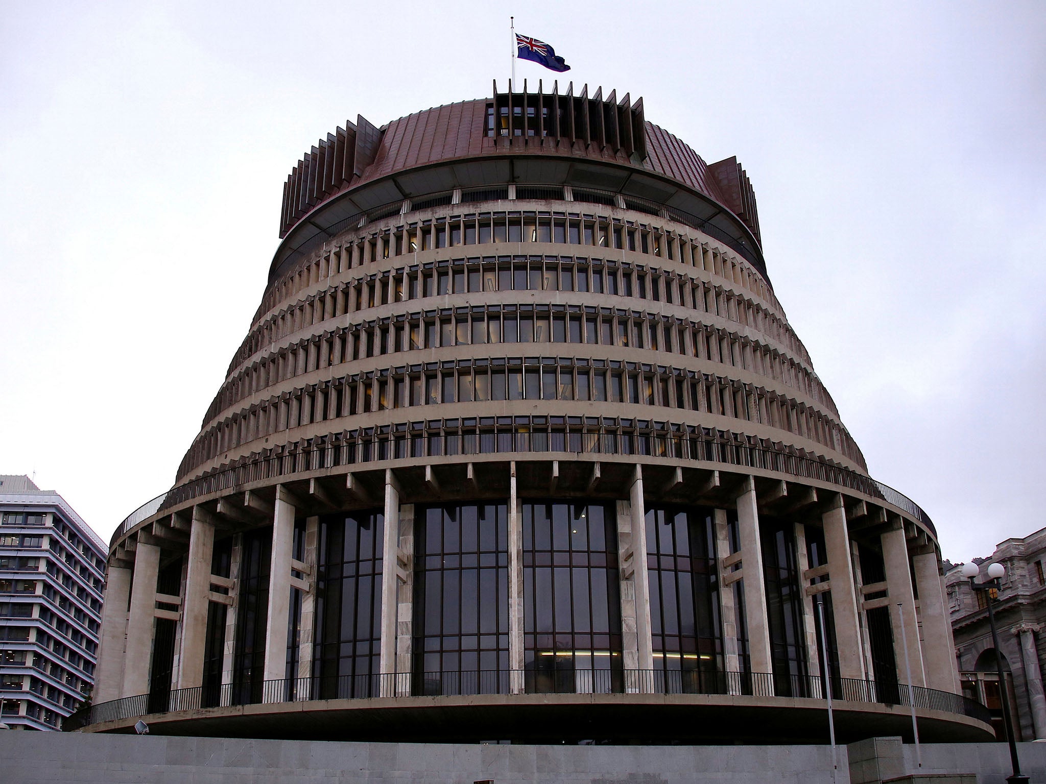 The New Zealand parliament building where politicians voted to wipe criminal records of people convicted of historical homosexual offences