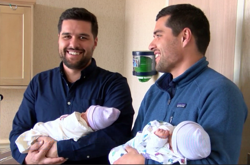 Twin brothers Josh and Justin welcomed new babies on the same day (WPBN)