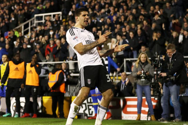 Aleksandar Mitrovic celebrates scoring Fulham’s second