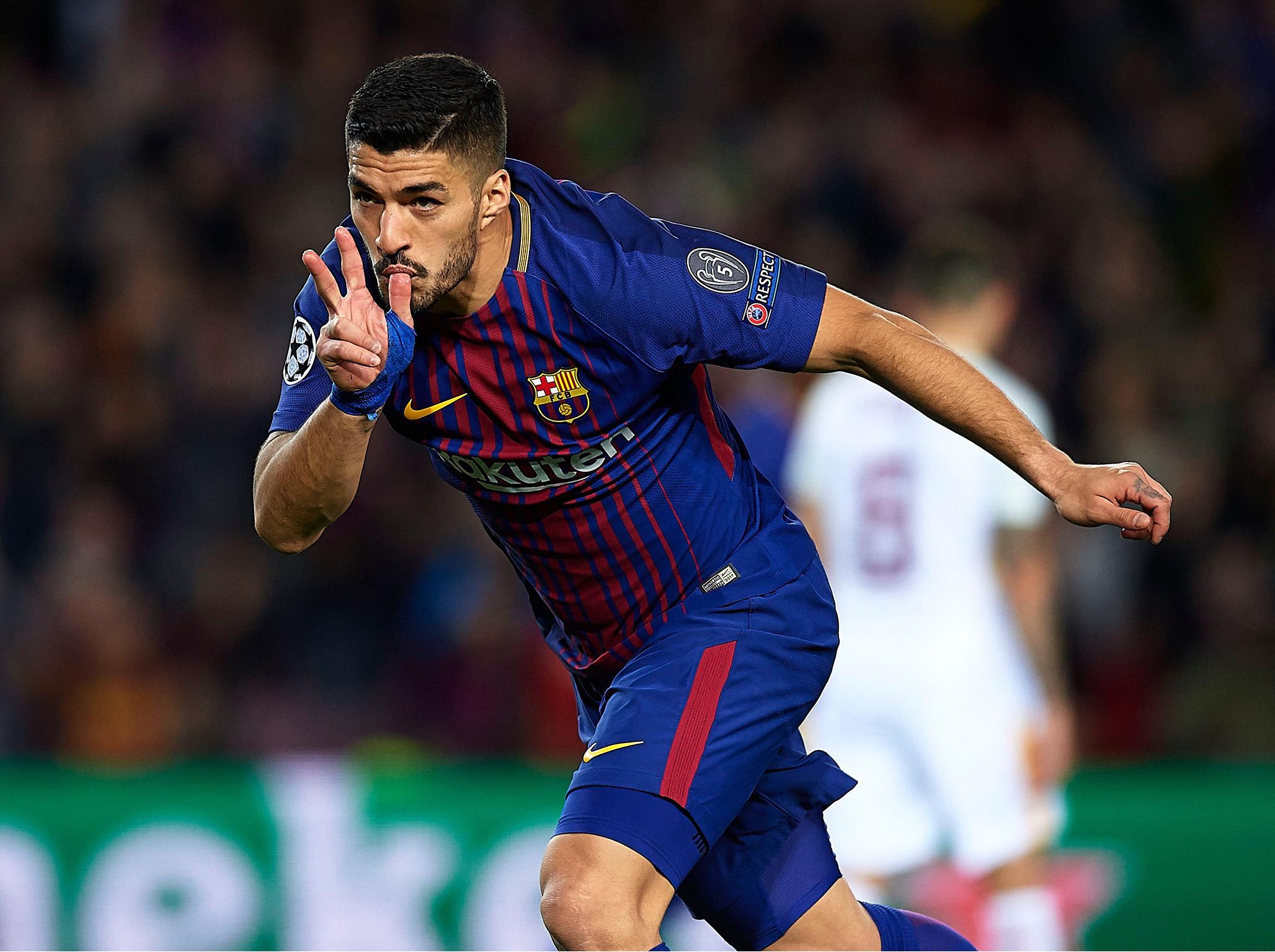 Luis Suarez added Barcelona’s fourth of the night