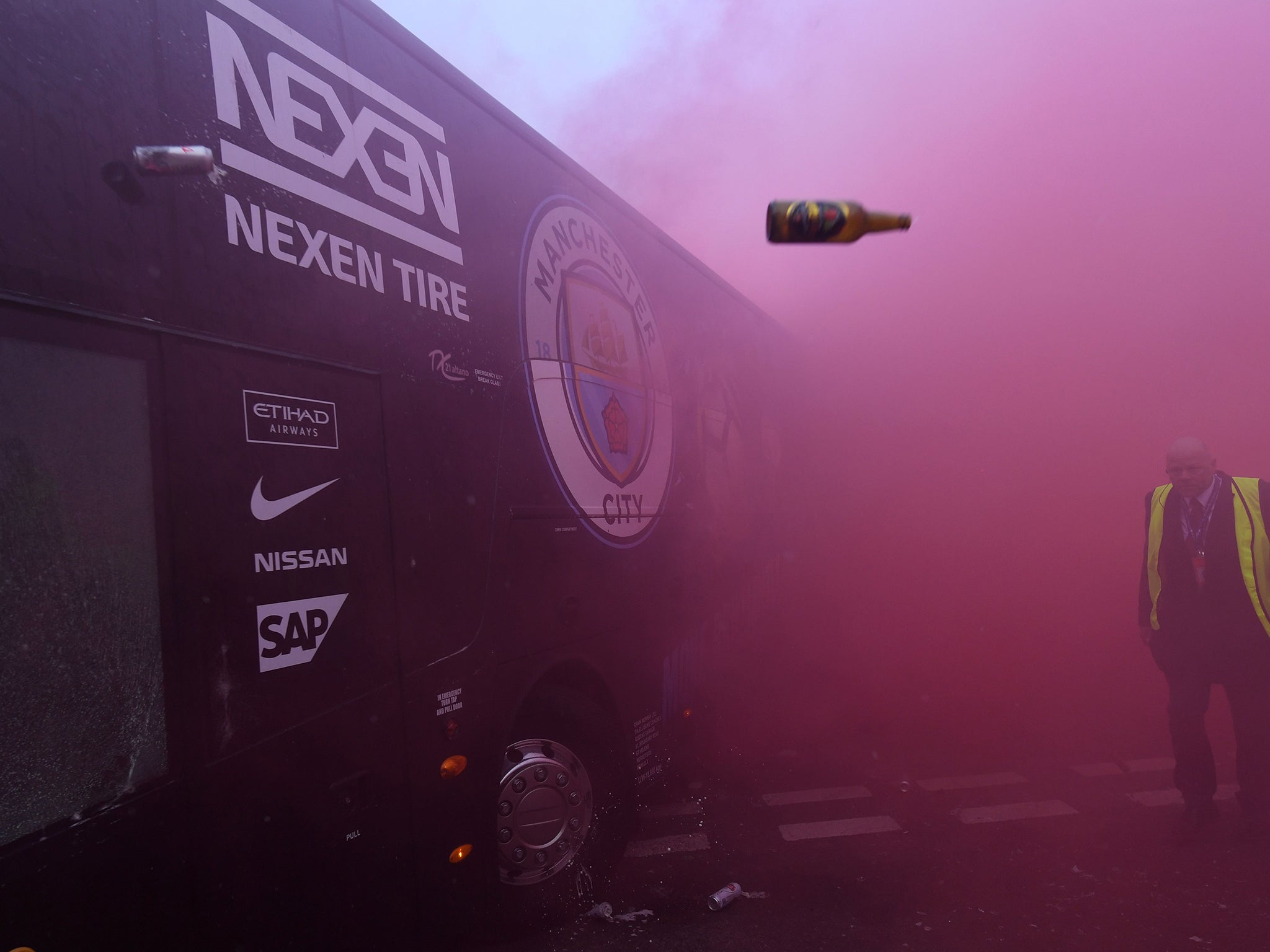 Liverpool issued an apology to Manchester City after their team bus was attacked by fans