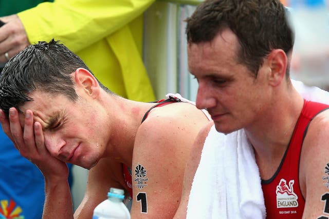 Jonny and Alistair Brownlee failed to finish in the medal positions in the men's triathlon