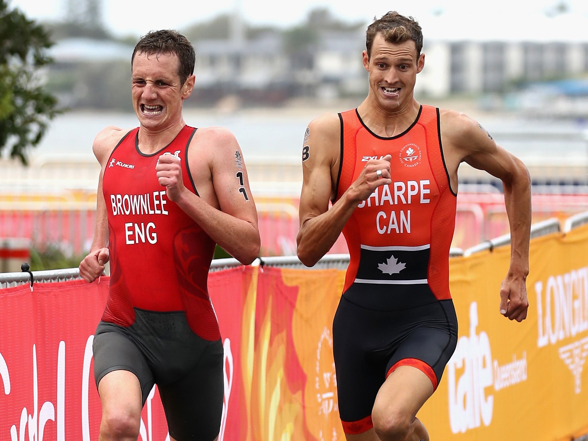 Two-time Olympic champion Alistair Brownlee struggled with a calf injury