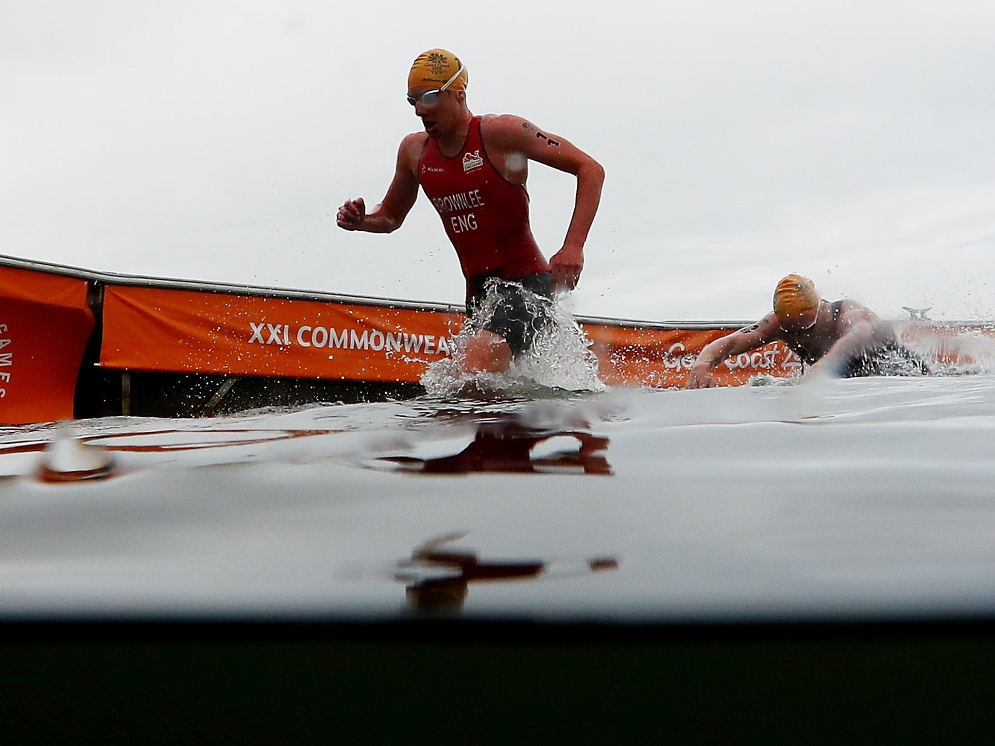 Jonny Brownlee was in contention after the swim but fell away from the leaders