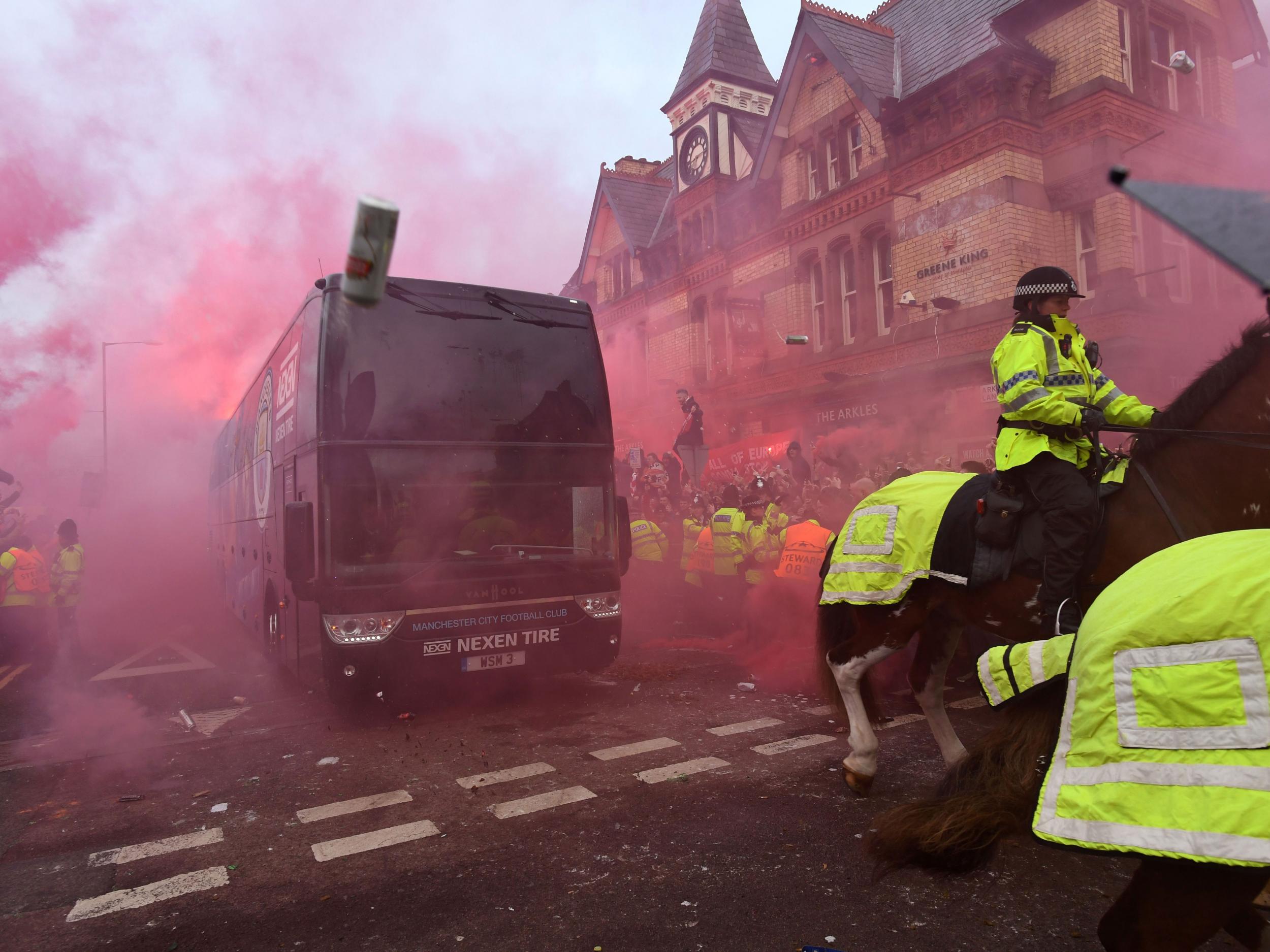 Pep Guardiola sarcastically thanks Liverpool security staff after Manchester City bus attack