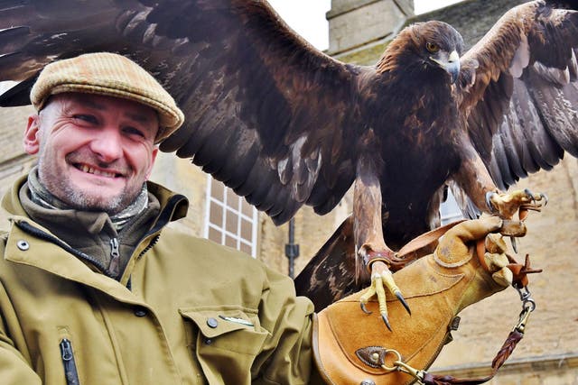 John Mease with his eagle 