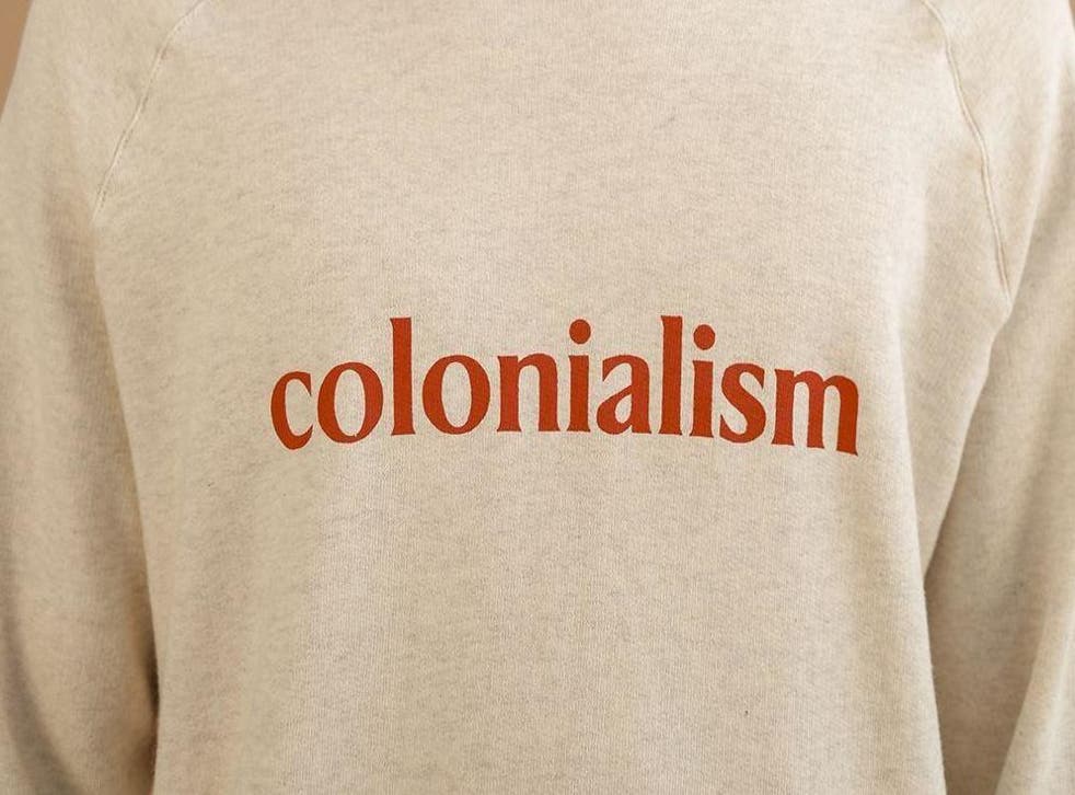 Under fire: Big Uncle's 'Colonialism' sweater has received widespread criticism