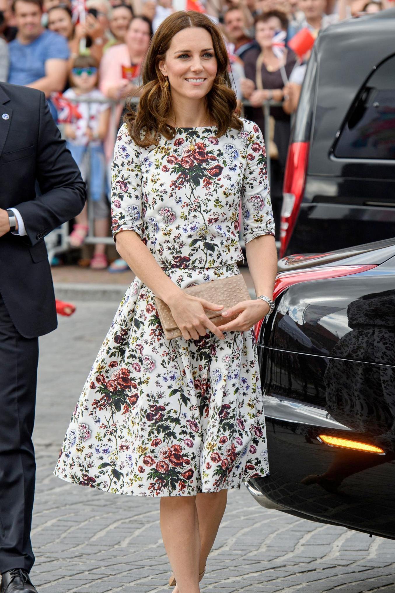 The Duchess of Cambridge has a long history of donning Erdem designs, pictured sporting the label here in July 2017.