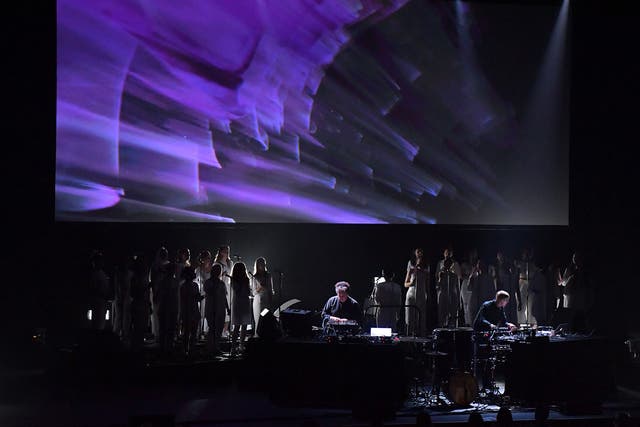 Fascinating and admirably ambitious: drum machines reverberate as the choir reaches feverish heights