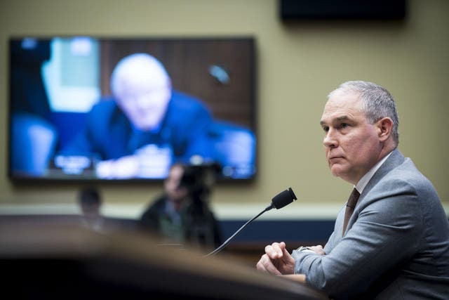 Environmental Protection Agency Administrator Scott Pruitt testifies before the House Energy and Commerce Committee