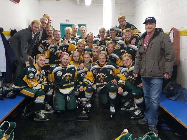 The Humboldt Broncos junior team after a victory last month