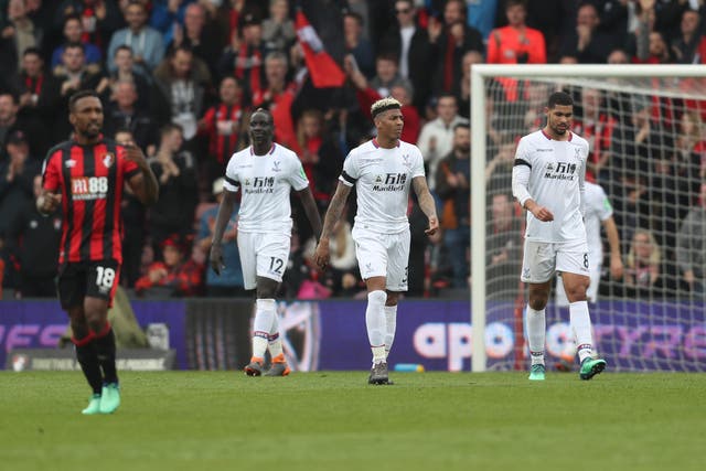 Crystal Palace let in a late equaliser at the Vitality Stadium