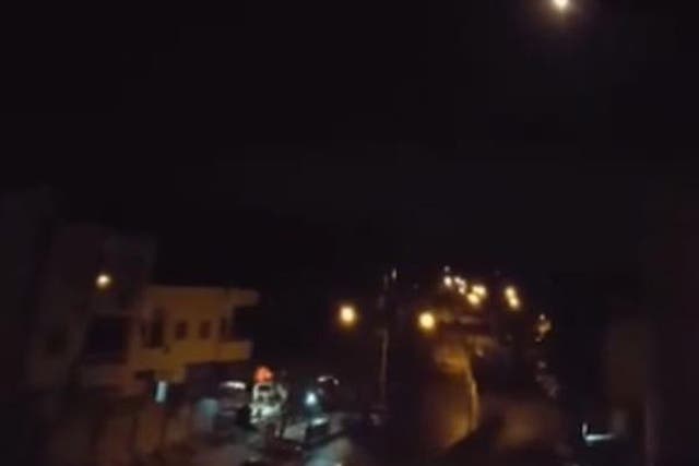 Footage appears to show missiles flying over Homs