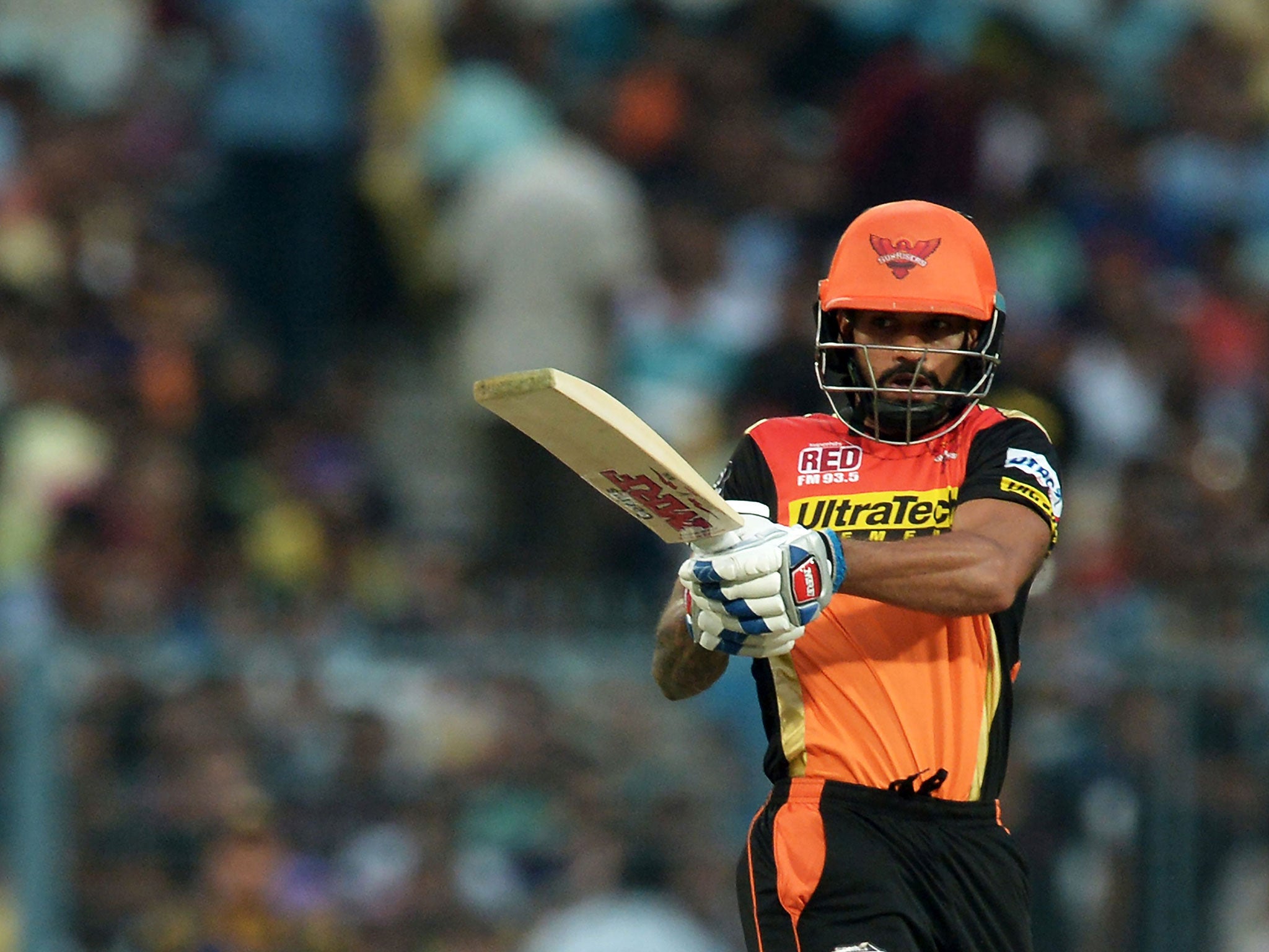 Shikhar Dhawan in action for Sunrisers Hyderabad