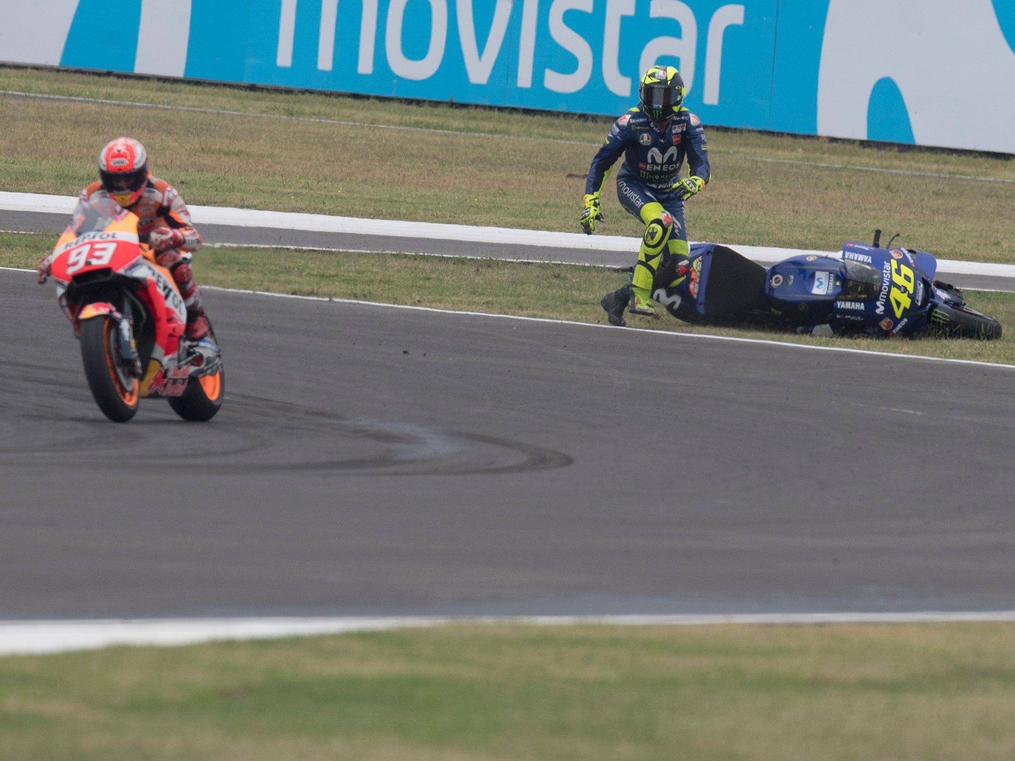 Marc Marquez was judged to have forced Valentino Rossi off the track