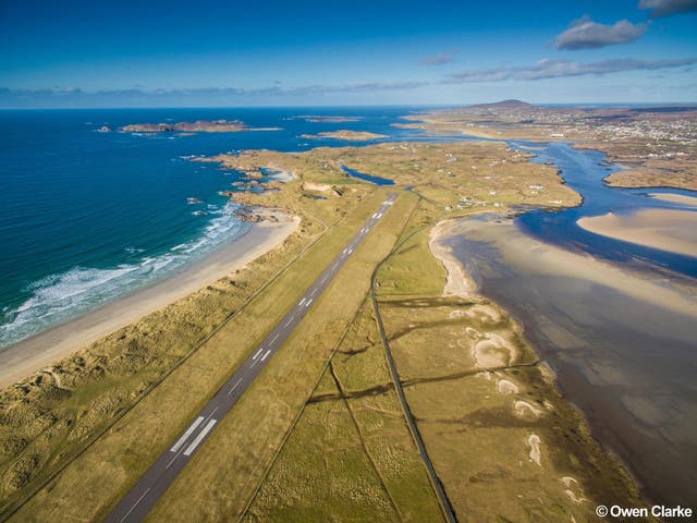 The runway at Donegal airport on Ireland's Atlantic coast