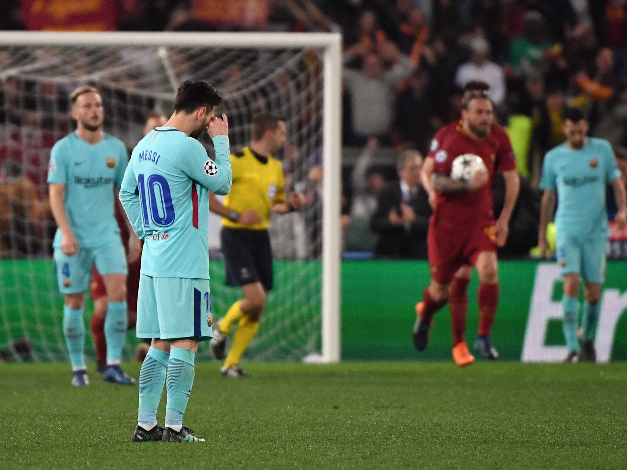 &#13;
Lionel Messi could not prevent his side’s shock defeat &#13;