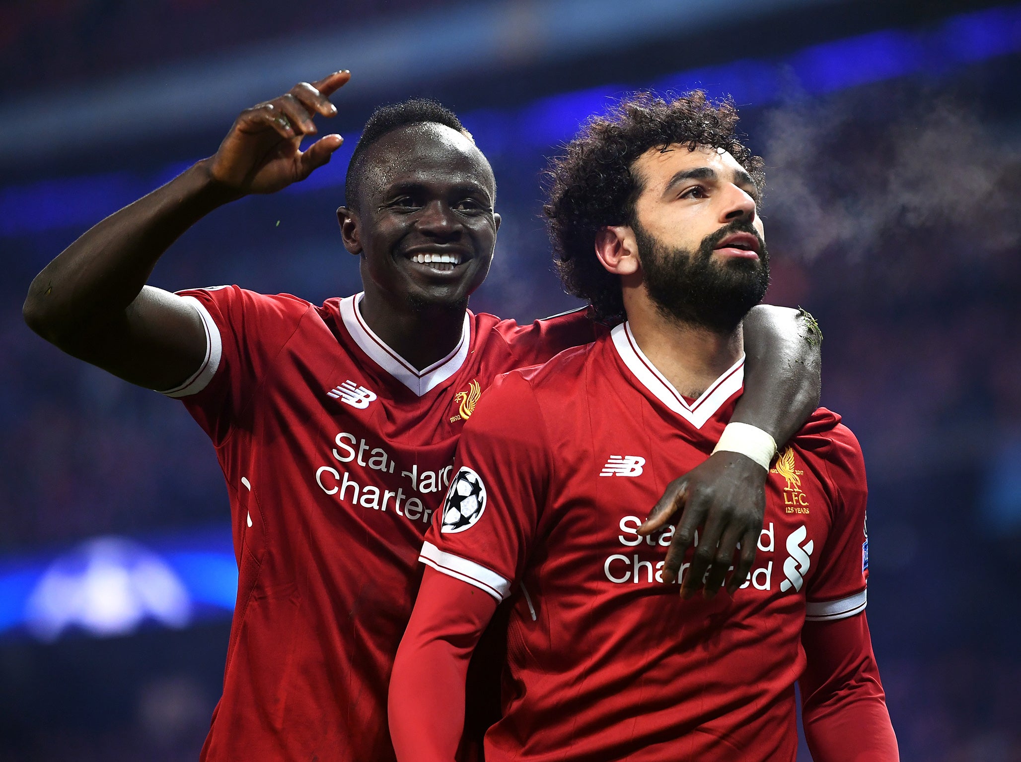 Mohamed Salah reacts to Liverpool knocking Manchester City