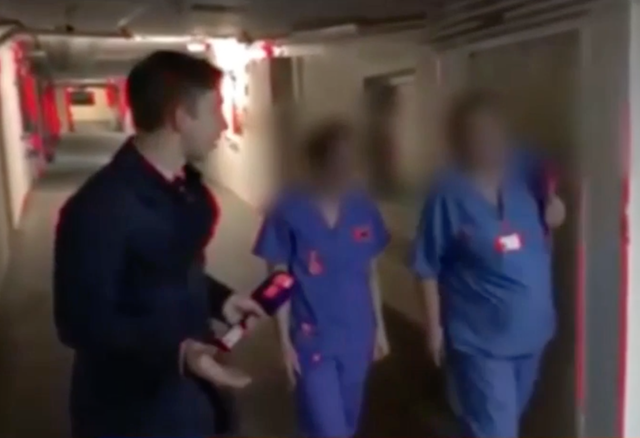 The presenter asks two nurses about the condition of Sergei Skripal