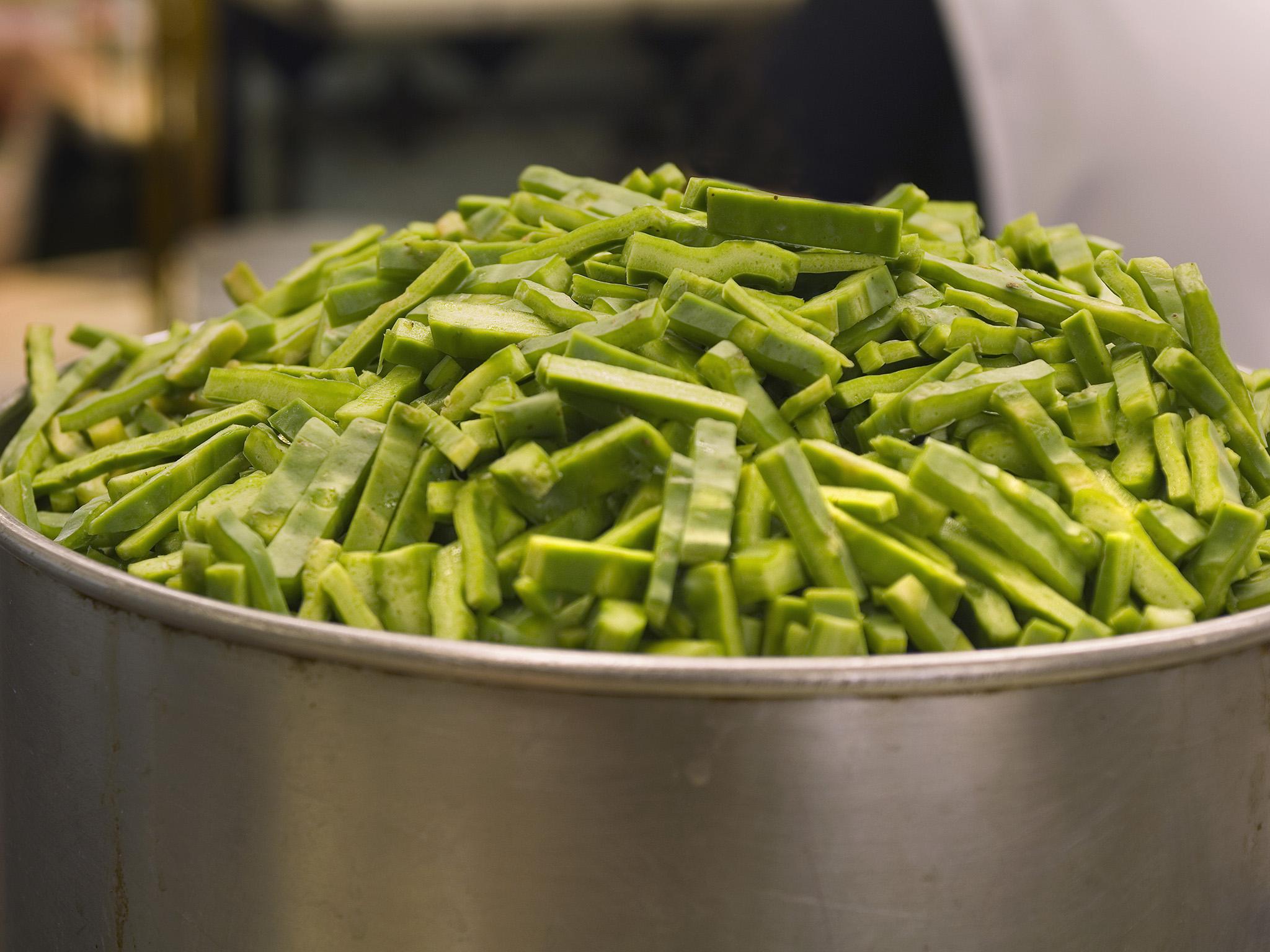 With a taste similar to sour green bean, nopales are usually served boiled, but can also be eaten raw