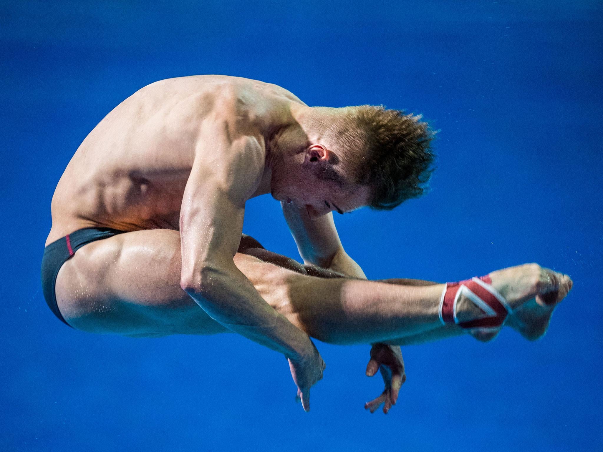 Jack Laugher in action during the men's one-metre springboard