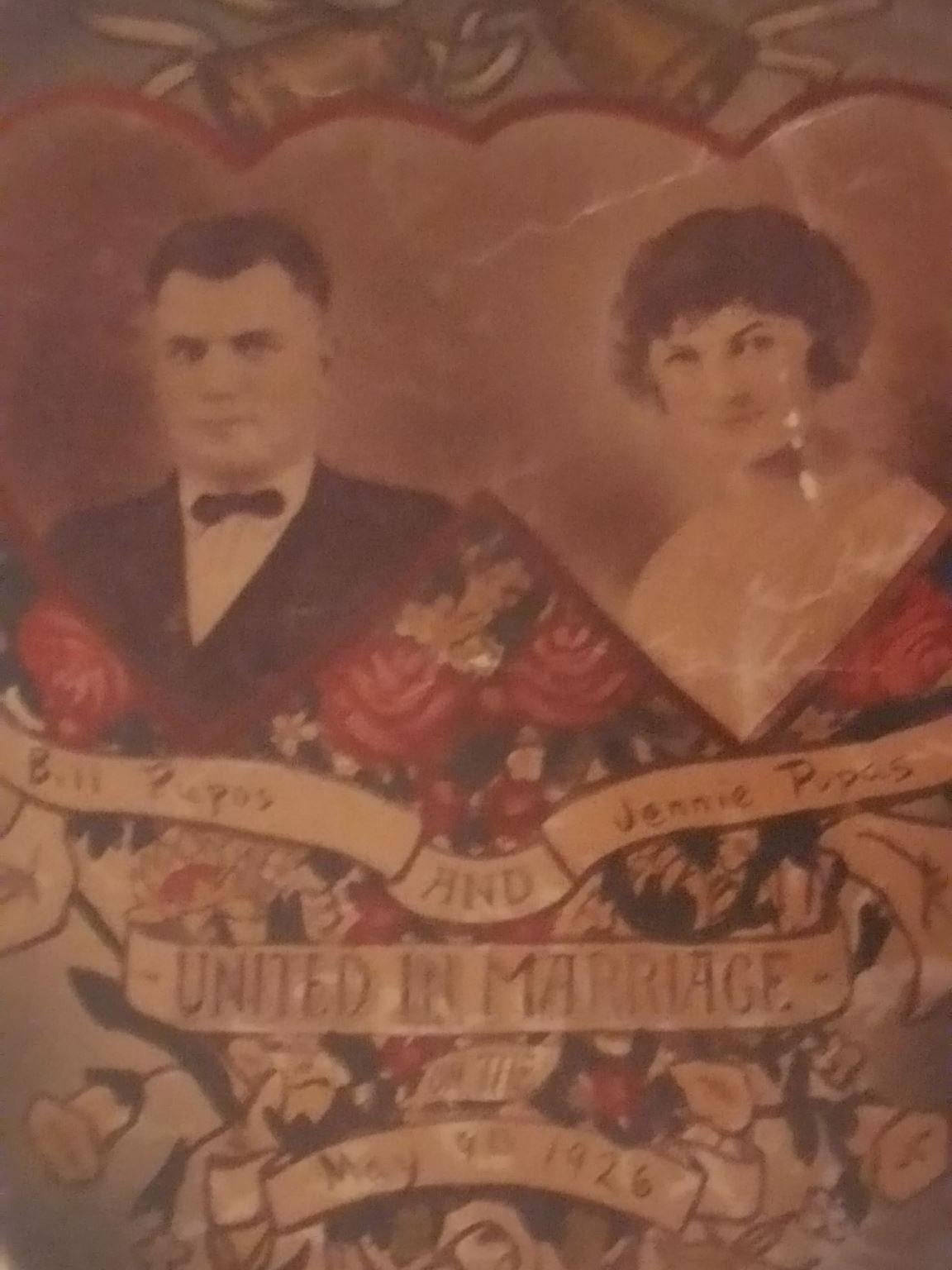 Carol's grandparents, Vasillos Pappapetru and Jeanne Kachevas, on their wedding day (Carol Pappapetru-Hallas)