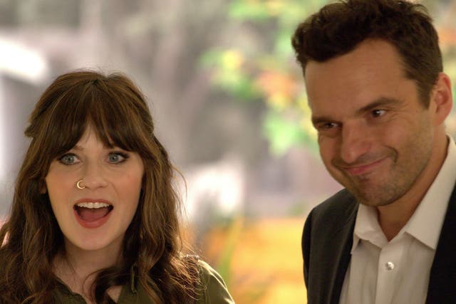 Zooey Deschanel and Jake Johnson in the Season 7 premiere of New Girl