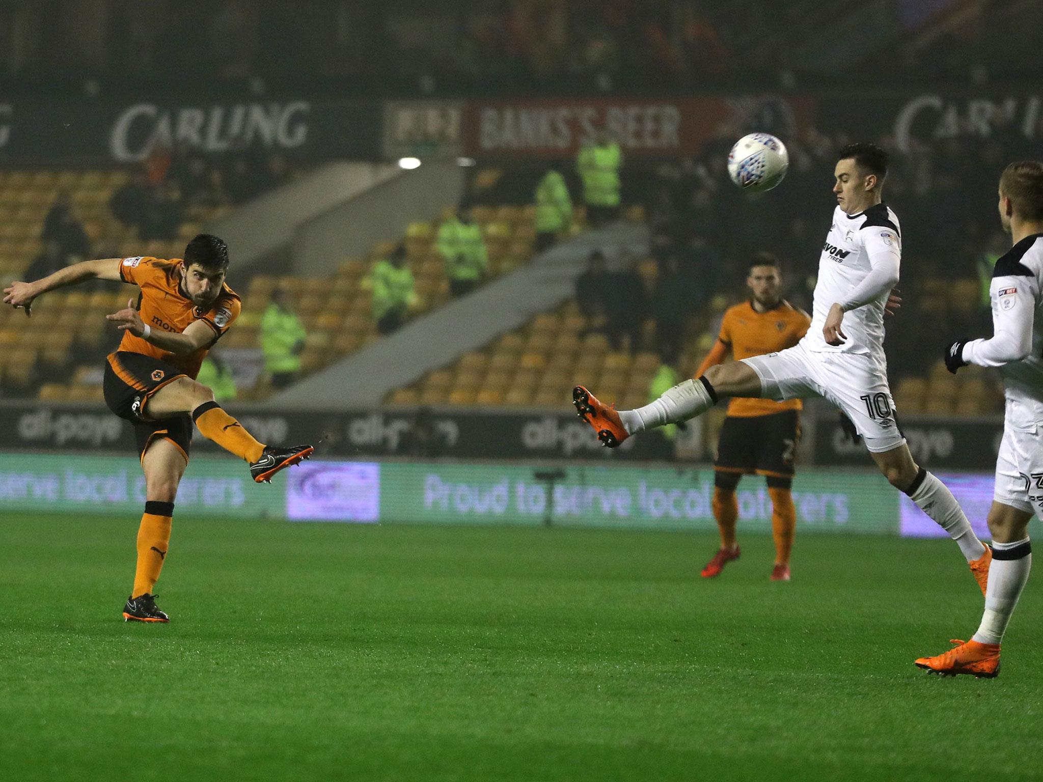 &#13;
Ruben Neves scored a stunning long-range volley to add Wolves' second &#13;