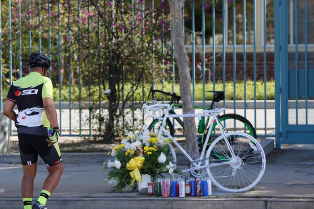 Memorial set up for Los Angeles hit-and-run victim Frederick Frazier