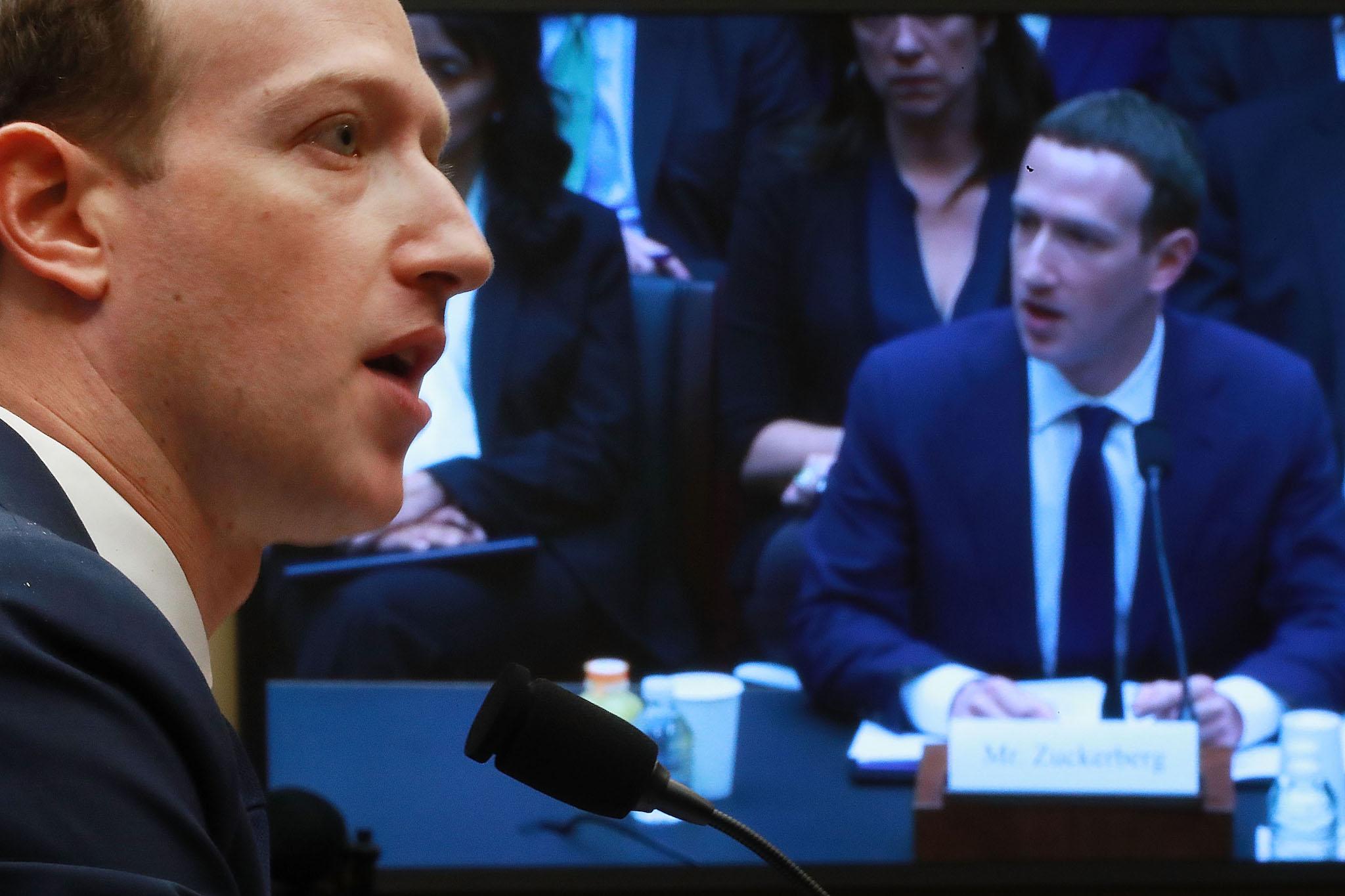 Facebook co-founder, Chairman and CEO Mark Zuckerberg testifies before the House Energy and Commerce Committee in the Rayburn House Office Building