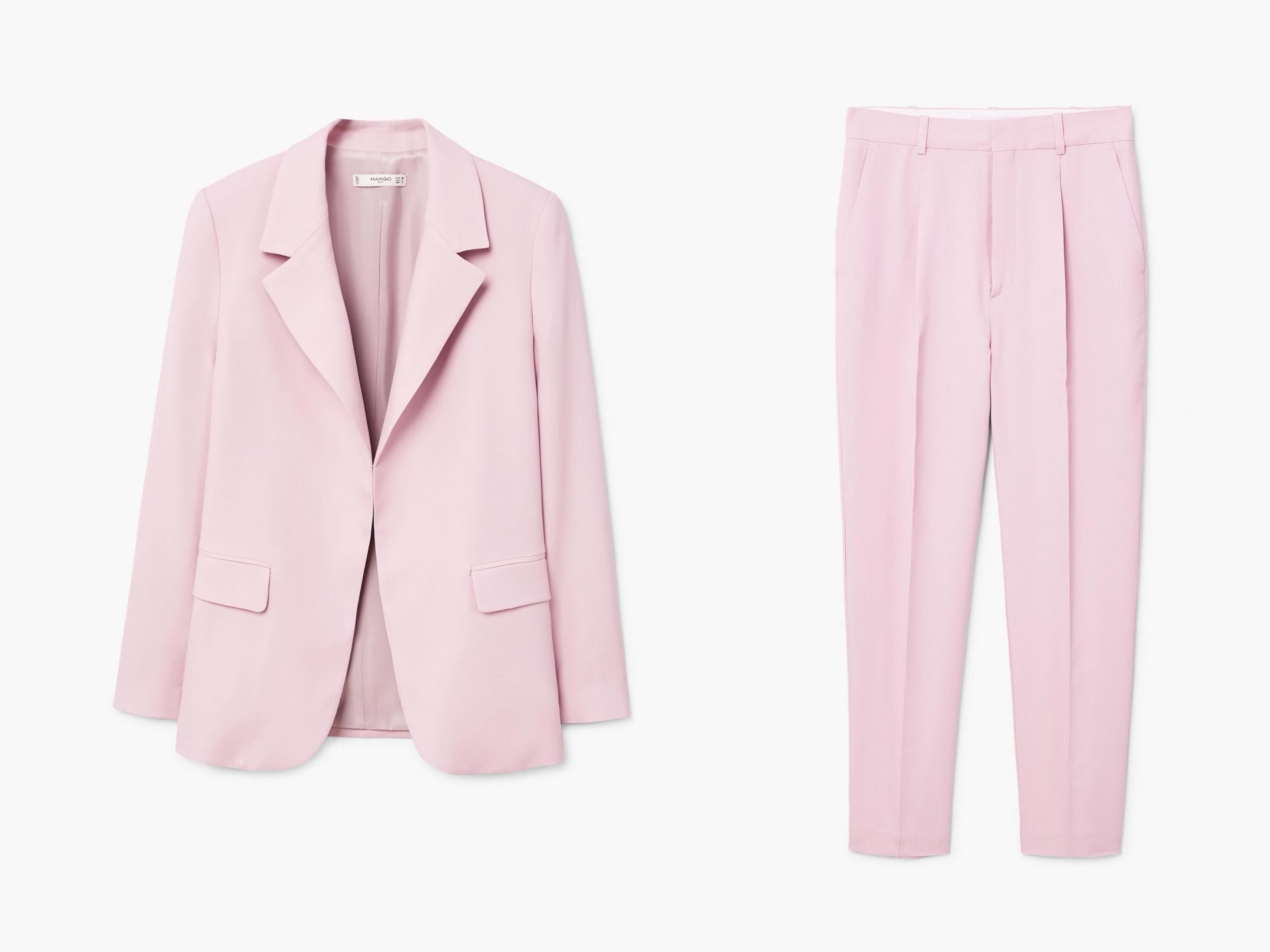 Mango blazer and trouser suit in hot pink