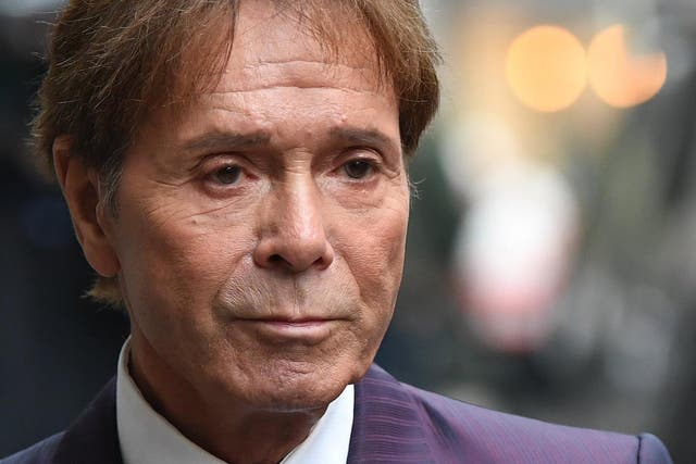 Sir Cliff Richard arrives at the Royal Courts of Justice in London