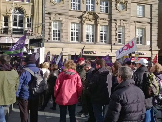University strikers in Newcastle