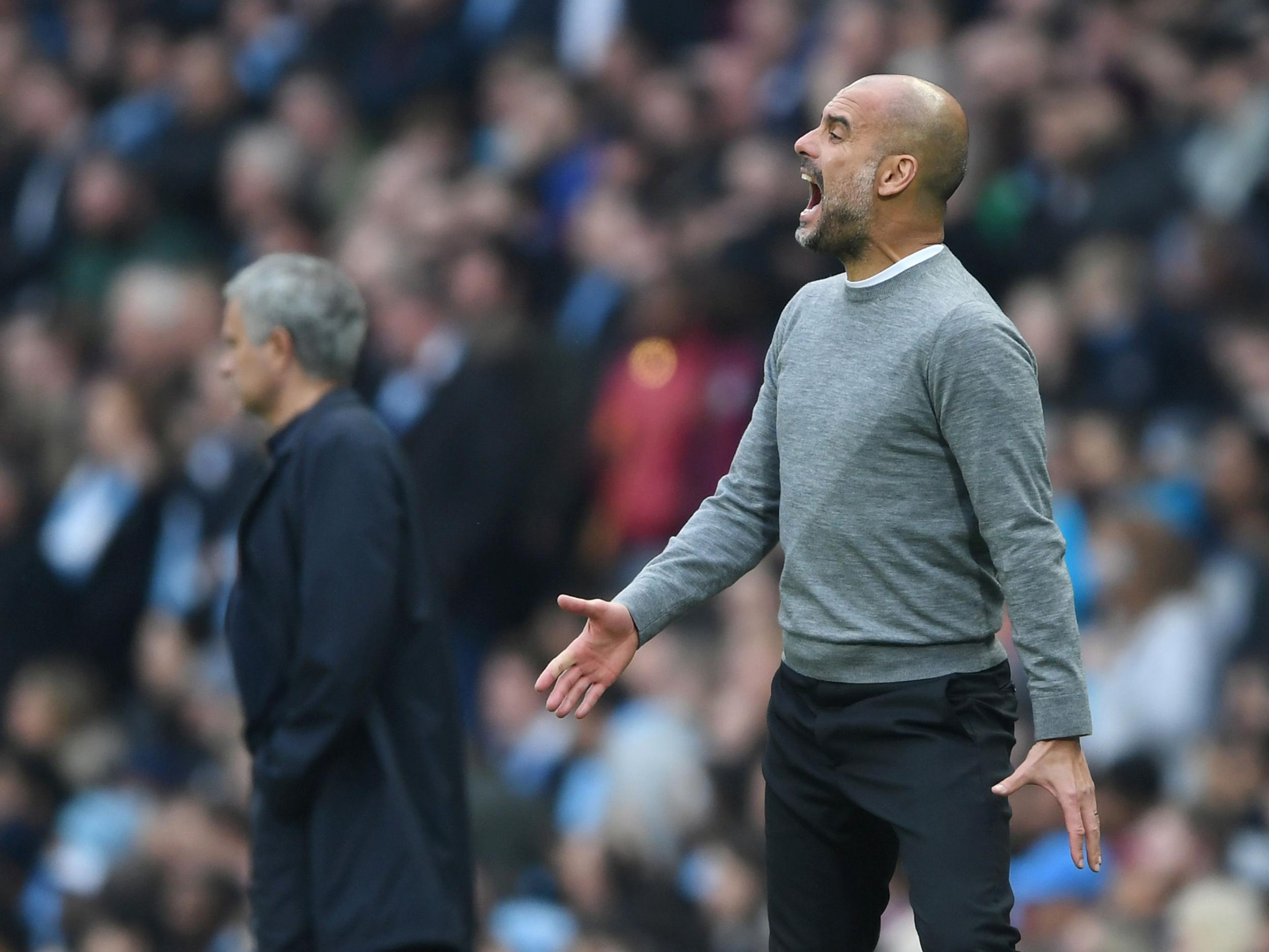 Pep Guardiola saw his side defeated by Manchester United last weekend
