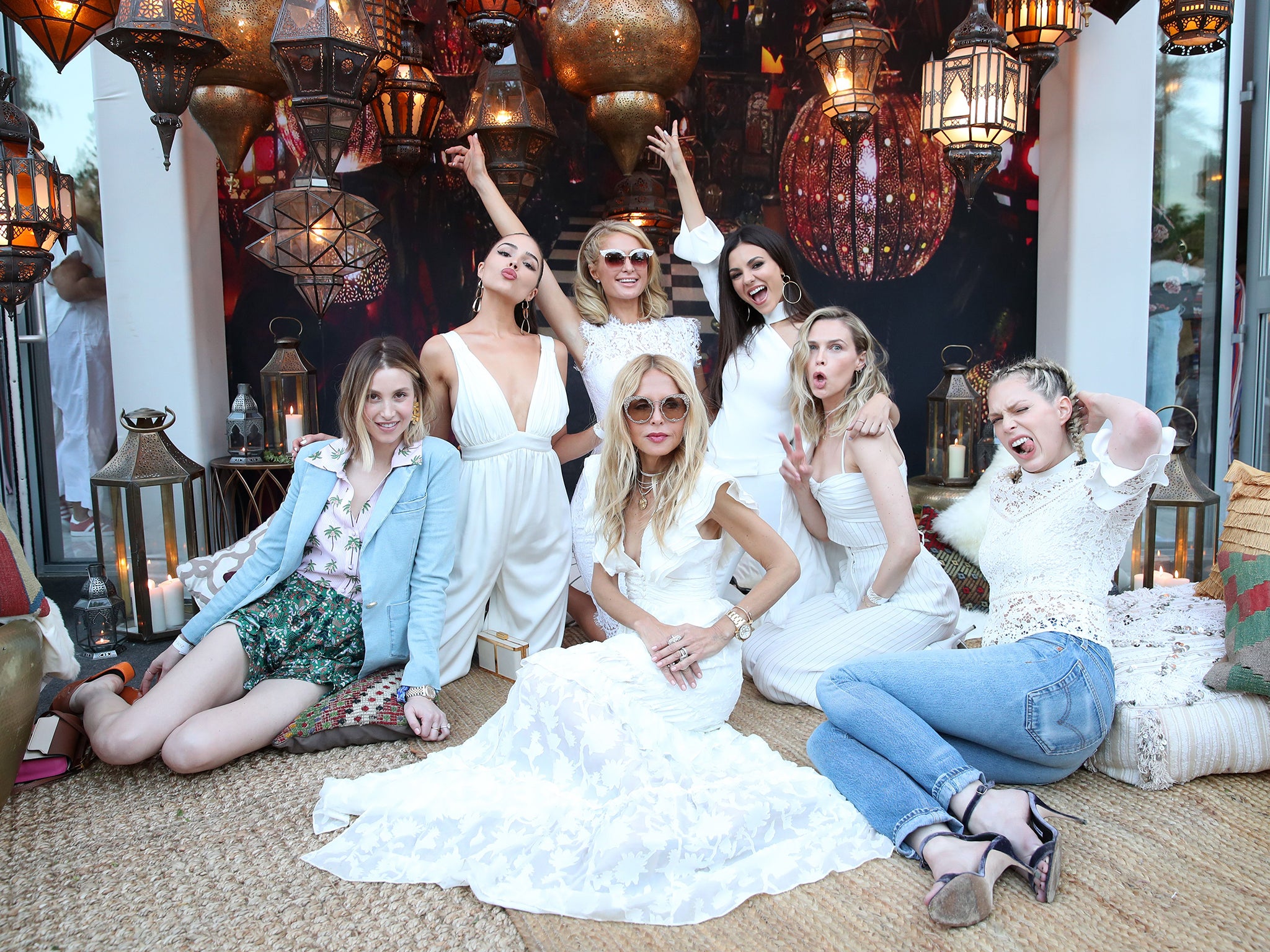 Whitney Port, Olivia Culpo, Paris Hilton, Victoria Justice, Rachel Zoe, Sara Foster and Erin Foster at the The Zoe Report's 4th Annual ZOEasis at Coachella (Rex )