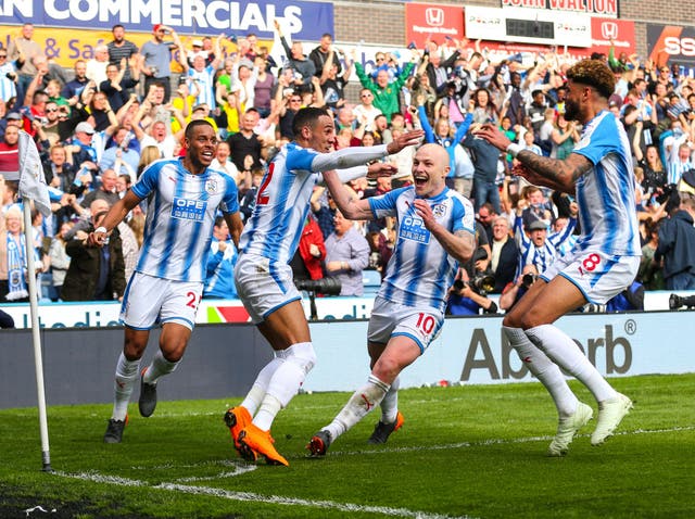 Huddersfield celebrate their last gasp win