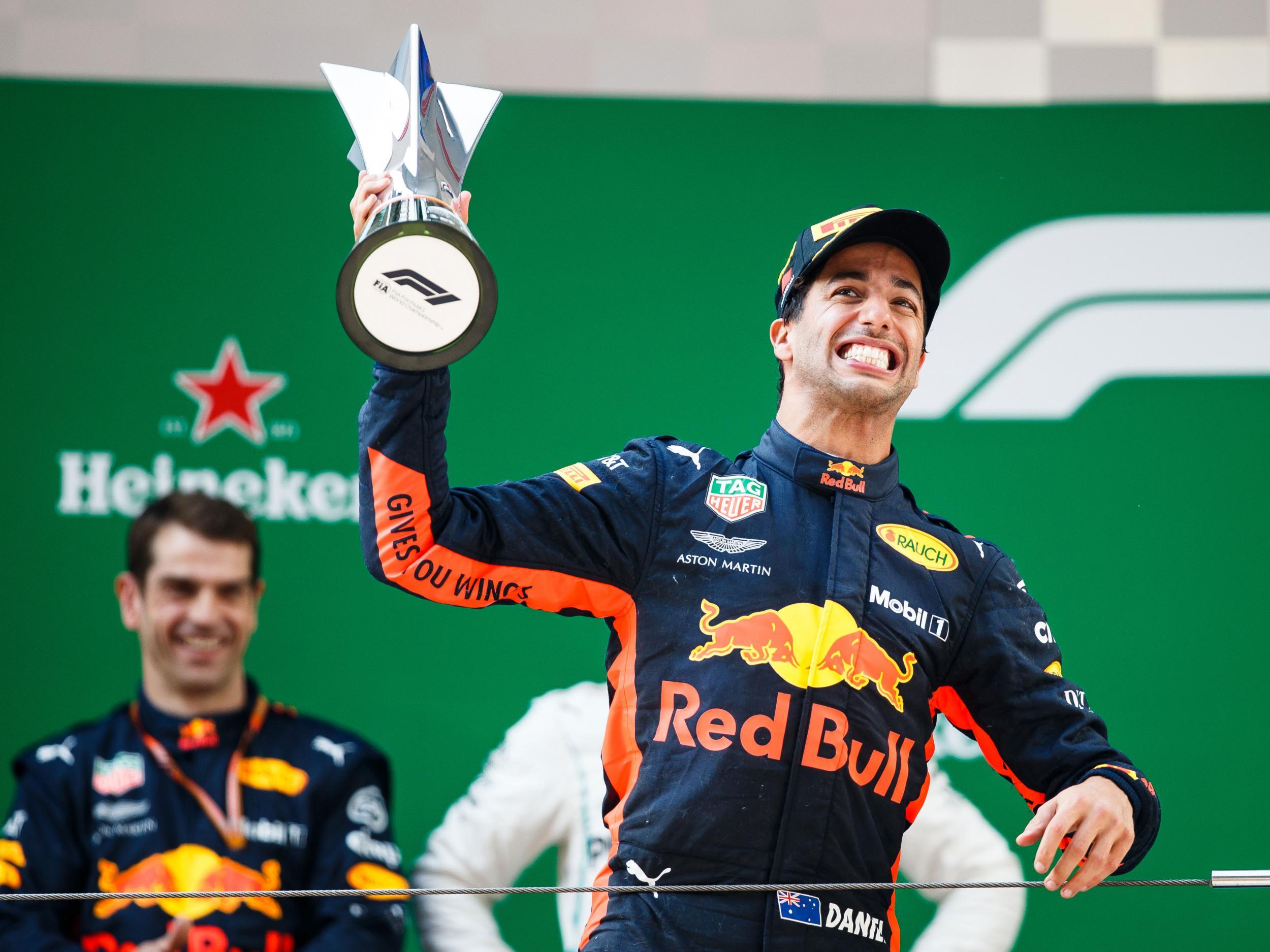 Daniel Ricciardo celebrating his Chinese GP triumph