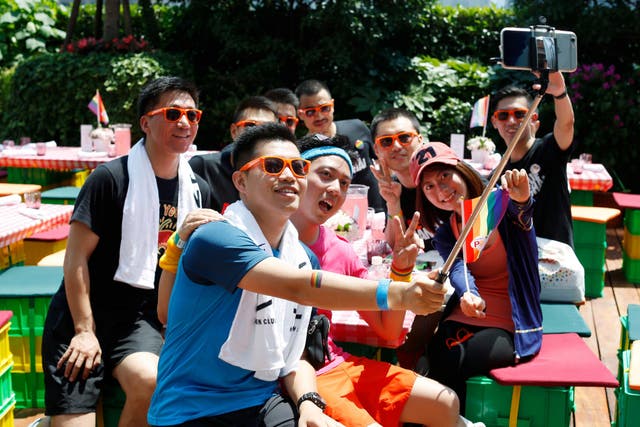 A gay pride festival in Shanghai last year. Now Weibo is banning homosexual references