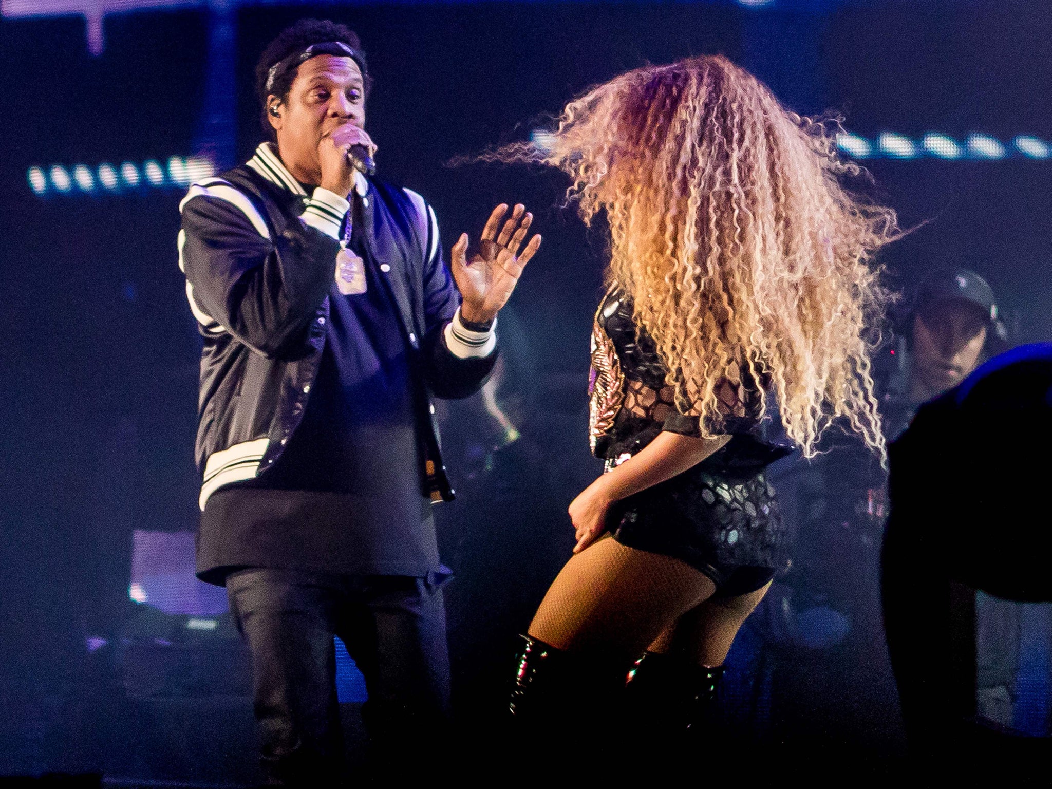 Performing with husband Jay-Z