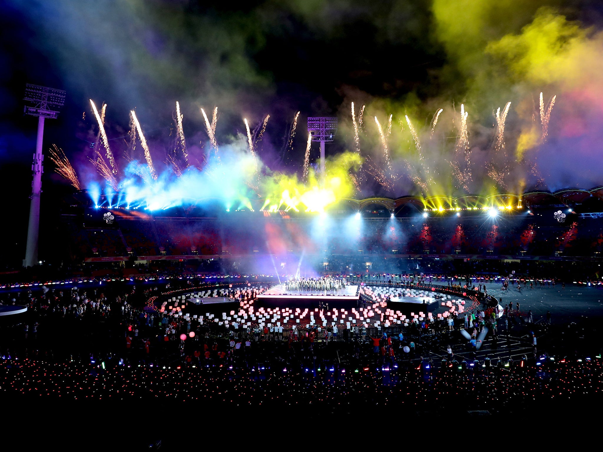 Fireworks during the closing ceremony of the Games