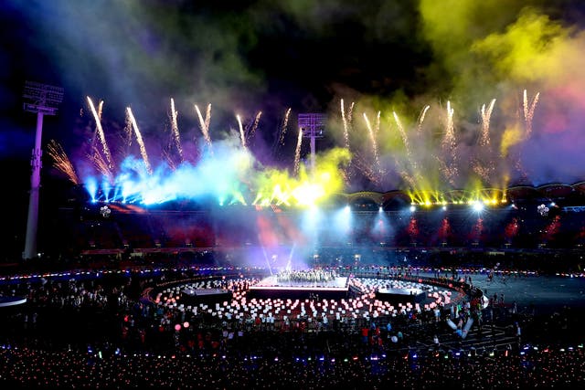 Fireworks during the closing ceremony of the Games
