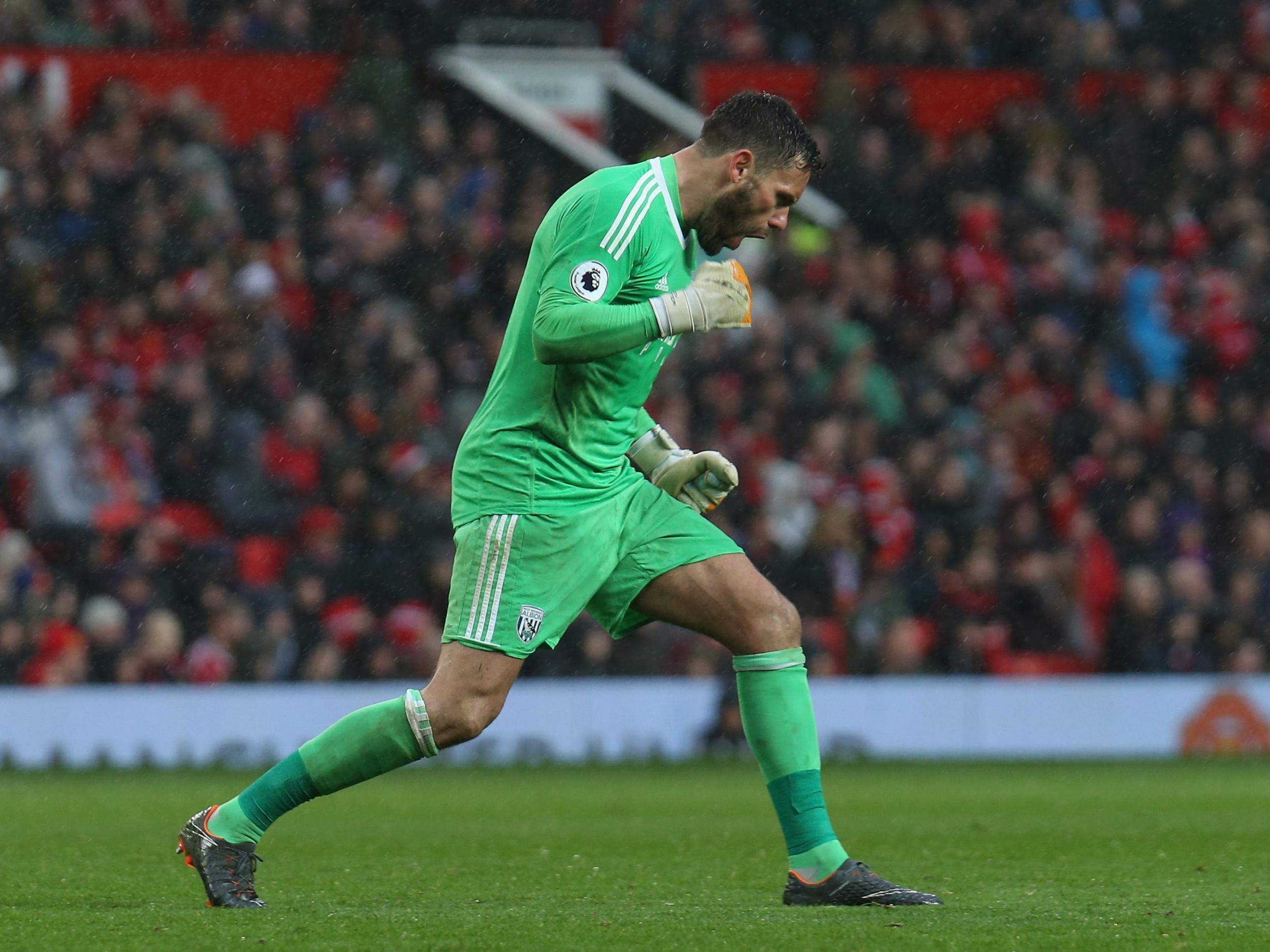 Ben Foster celebrates West Brom’s goal (Getty)