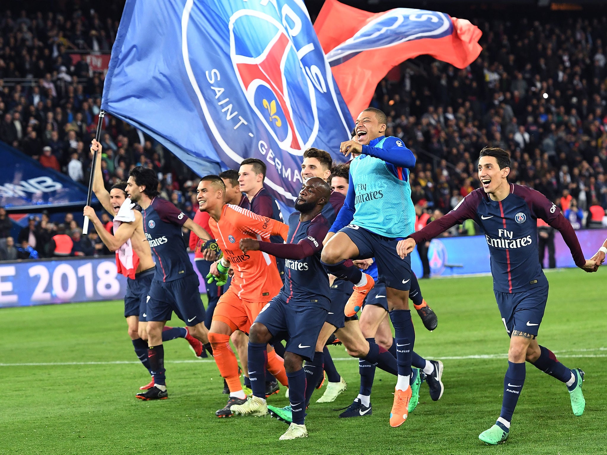 Paris Saint-Germain beat Monaco 7-1 to clinch the Ligue 1 title
