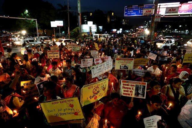 Mass demonstrations have been held in Indian cities against the upsurge in violent sexual crimes against women and girls
