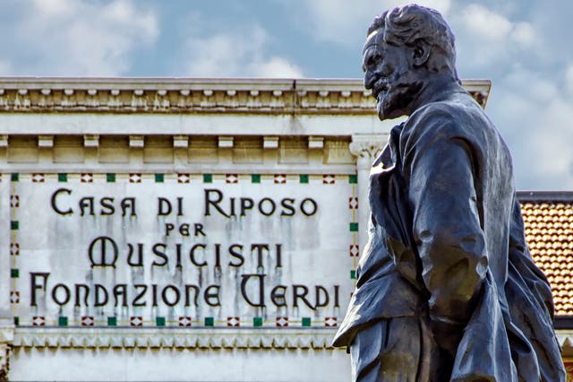 The Casa di Riposo per Musicisti is a home for retired opera singers and musicians in Milan, founded by the Italian composer Giuseppe Verdi in 1896. The building was designed in the neo-Gothic style by Italian architect Camillo Boito. Verdi and his wife, Giuseppina Strepponi, are buried there