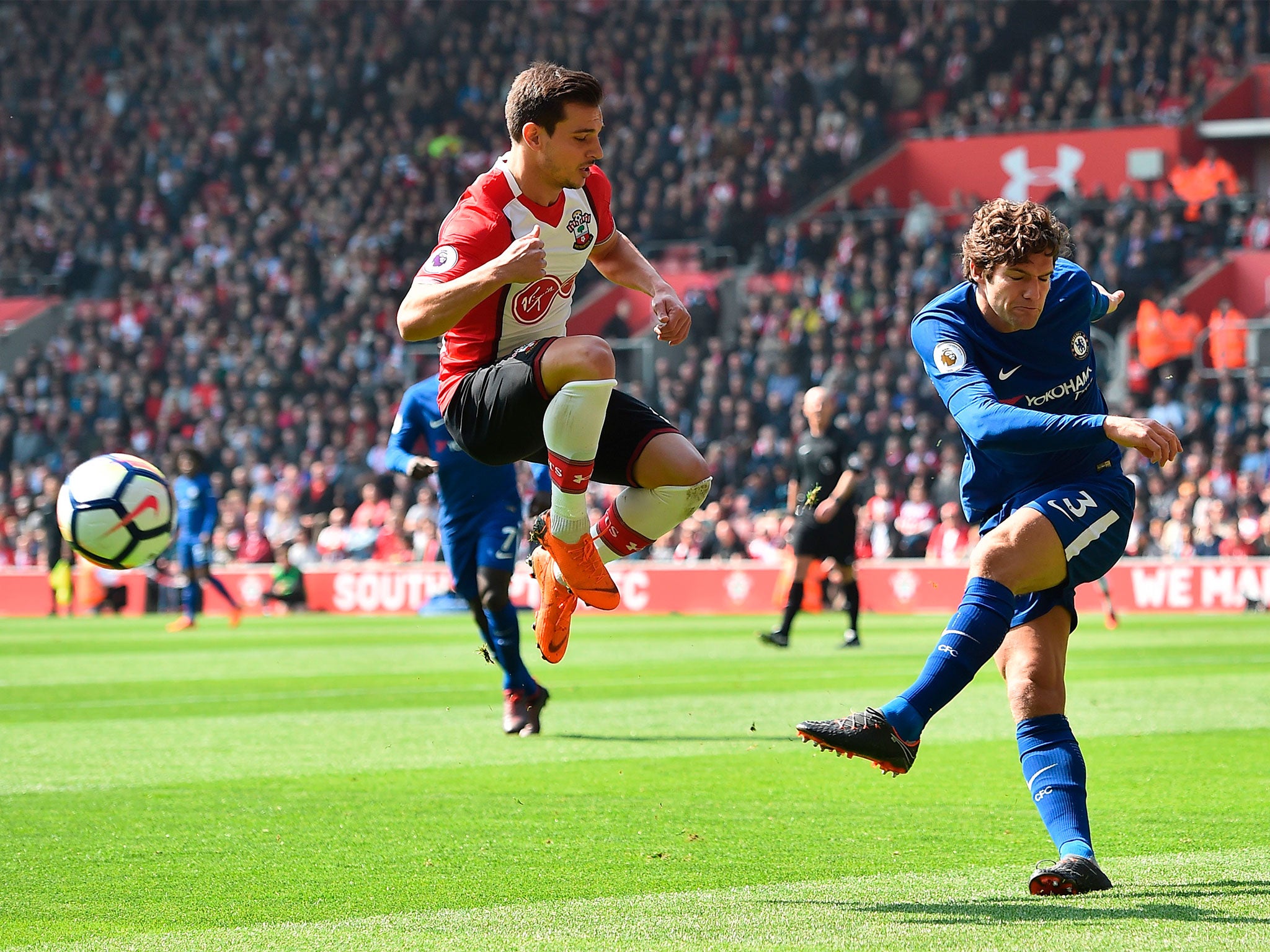 Alonso in action for Chelsea during the Premier League win over Southampton
