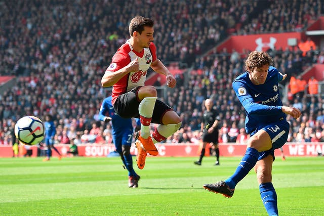 Alonso in action for Chelsea during the Premier League win over Southampton